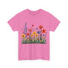 Wildflowers, Graphic T-Shirts for Women, Floral Shirt, Womens Short Sleeve, Ladies Graphic Tees #5117TTS