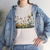Wildflowers and White Roses, Graphic T-Shirts for Women, Floral Shirt, Womens Short Sleeve, Ladies Graphic Tees #5039TTS