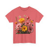 Wildflowers and Pink & Yellow Roses, Graphic T-Shirts for Women, Floral Shirt, Womens Short Sleeve, Ladies Graphic Tees #5147TTS