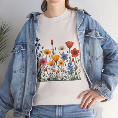 Wildflowers, Graphic T-Shirts for Women, Floral Shirt, Womens Short Sleeve, Ladies Graphic Tees #5116TTS