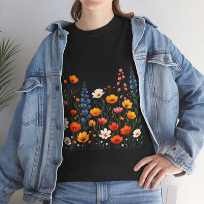 Wildflowers, Graphic T-Shirts for Women, Floral Shirt, Womens Short Sleeve, Ladies Graphic Tees #5110TTS