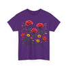 Wildflowers and Red Roses, Graphic T-Shirts for Women, Floral Shirt, Womens Short Sleeve, Ladies Graphic Tees #5034TTS