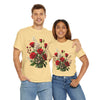 Wildflowers and Red Roses, Graphic T-Shirts for Women, Floral Shirt, Womens Short Sleeve, Ladies Graphic Tees #5130TTS