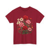 Wildflowers and Pink & Red Roses, Graphic T-Shirts for Women, Floral Shirt, Womens Short Sleeve, Ladies Graphic Tees #5134TTS