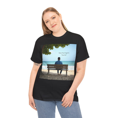 Have You Forgiven Your Ex?Man on Bench Looking at Waves, Forgiving T-Shirt, Forgiveness, Relationship Healing Top #5005STS