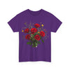 Wildflowers and Red Roses, Graphic T-Shirts for Women, Floral Shirt, Womens Short Sleeve, Ladies Graphic Tees #5131TTS