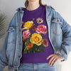 Wildflowers and Pink & Yellow Roses, Graphic T-Shirts for Women, Floral Shirt, Womens Short Sleeve, Ladies Graphic Tees #5148TTS