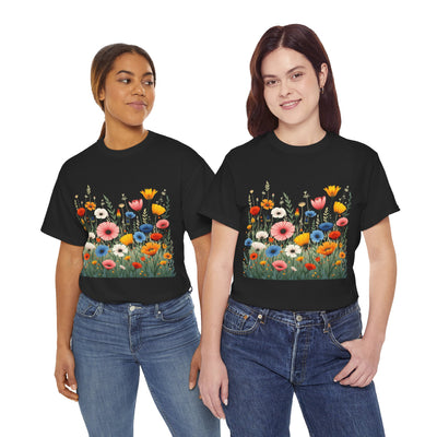 Wildflowers, Graphic T-Shirts for Women, Floral Shirt, Womens Short Sleeve, Ladies Graphic Tees #5108TTS