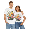 Wildflowers and Pink & Yellow Roses, Graphic T-Shirts for Women, Floral Shirt, Womens Short Sleeve, Ladies Graphic Tees #5149TTS