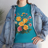 Wildflowers and Pink & Yellow Roses, Graphic T-Shirts for Women, Floral Shirt, Womens Short Sleeve, Ladies Graphic Tees #5137TTS