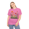 Wildflowers and Orange Roses, Graphic T-Shirts for Women, Floral Shirt, Womens Short Sleeve, Ladies Graphic Tees #5045TTS