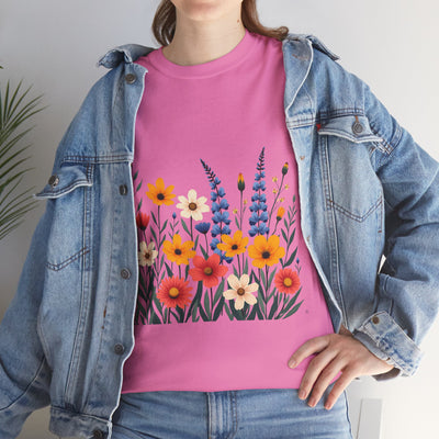 Wildflowers, Graphic T-Shirts for Women, Floral Shirt, Womens Short Sleeve, Ladies Graphic Tees #5111TTS