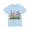 Wildflowers, Graphic T-Shirts for Women, Floral Shirt, Womens Short Sleeve, Ladies Graphic Tees #5117TTS