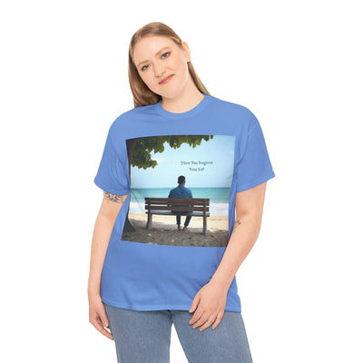 Have You Forgiven Your Ex?Man on Bench Looking at Waves, Forgiving T-Shirt, Forgiveness, Relationship Healing Top #5005STS