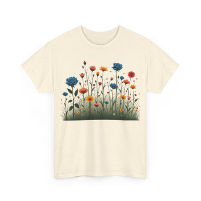 Wildflowers and Blue Roses, Graphic T-Shirts for Women, Floral Shirt, Womens Short Sleeve, Ladies Graphic Tees #5050TTS