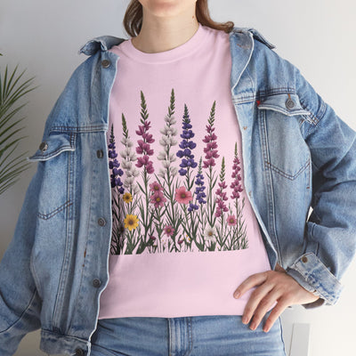 Wildflowers, Graphic T-Shirts for Women, Floral Shirt, Womens Short Sleeve, Ladies Graphic Tees #5124TTS