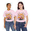 Wildflowers and Pink & Yellow Roses, Graphic T-Shirts for Women, Floral Shirt, Womens Short Sleeve, Ladies Graphic Tees #5140TTS