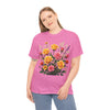 Wildflowers and Pink & Yellow Roses, Graphic T-Shirts for Women, Floral Shirt, Womens Short Sleeve, Ladies Graphic Tees #5142TTS