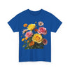 Wildflowers and Pink & Yellow Roses, Graphic T-Shirts for Women, Floral Shirt, Womens Short Sleeve, Ladies Graphic Tees #5148TTS