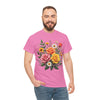 Wildflowers and Pink & Yellow Roses, Graphic T-Shirts for Women, Floral Shirt, Womens Short Sleeve, Ladies Graphic Tees #5144TTS