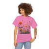 Wildflowers and Orange Roses, Graphic T-Shirts for Women, Floral Shirt, Womens Short Sleeve, Ladies Graphic Tees #5046TTS