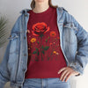 Wildflowers and a Red Rose, Graphic T-Shirts for Women, Floral Shirt, Womens Short Sleeve, Ladies Graphic Tees #5007TTS