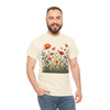 Wildflowers and Orange Roses, Graphic T-Shirts for Women, Floral Shirt, Womens Short Sleeve, Ladies Graphic Tees #5045TTS