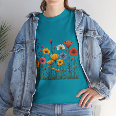 Wildflowers, Graphic T-Shirts for Women, Floral Shirt, Womens Short Sleeve, Ladies Graphic Tees #5116TTS