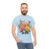 Wildflowers and Pink & Yellow Roses, Graphic T-Shirts for Women, Floral Shirt, Womens Short Sleeve, Ladies Graphic Tees #5144TTS