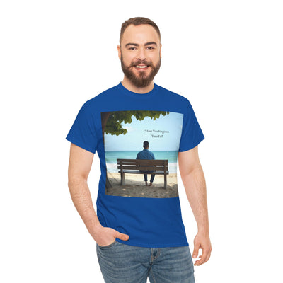 Have You Forgiven Your Ex?Man on Bench Looking at Waves, Forgiving T-Shirt, Forgiveness, Relationship Healing Top #5005STS