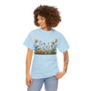 Wildflowers and White Roses, Graphic T-Shirts for Women, Floral Shirt, Womens Short Sleeve, Ladies Graphic Tees #5039TTS