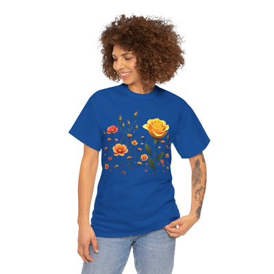 Wildflowers and a Yellow Rose, Graphic T-Shirts for Women, Floral Shirt, Womens Short Sleeve, Ladies Graphic Tees #5010TTS