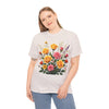 Wildflowers and Pink & Yellow Roses, Graphic T-Shirts for Women, Floral Shirt, Womens Short Sleeve, Ladies Graphic Tees #5142TTS