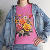 Wildflowers and Pink & Yellow Roses, Graphic T-Shirts for Women, Floral Shirt, Womens Short Sleeve, Ladies Graphic Tees #5144TTS