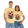 Wildflowers and Red Roses, Graphic T-Shirts for Women, Floral Shirt, Womens Short Sleeve, Ladies Graphic Tees #5129TTS