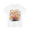 Wildflowers and Pink & Yellow Roses, Graphic T-Shirts for Women, Floral Shirt, Womens Short Sleeve, Ladies Graphic Tees #5140TTS
