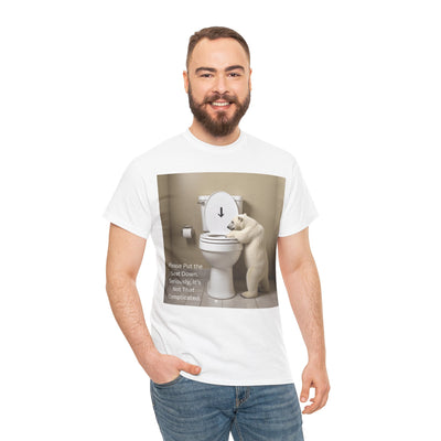Please Put the Seat Down, Seriously, It's Not that Complicated, Polar Bear Toilet Seat Down, Seat Down Reminder Shirt #5004STS