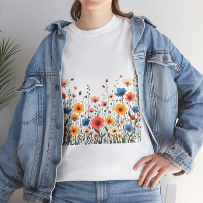 Wildflowers, Graphic T-Shirts for Women, Floral Shirt, Womens Short Sleeve, Ladies Graphic Tees #5106TTS