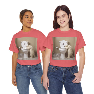 Please Put the Seat Down, Seriously, It's Not that Complicated, Polar Bear Toilet Seat Down, Seat Down Reminder Shirt #5004STS
