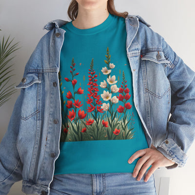 Wildflowers, Graphic T-Shirts for Women, Floral Shirt, Womens Short Sleeve, Ladies Graphic Tees #5122TTS