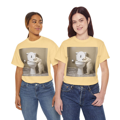 Please Put the Seat Down, Seriously, It's Not that Complicated, Polar Bear Toilet Seat Down, Seat Down Reminder Shirt #5004STS
