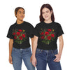 Wildflowers and Red Roses, Graphic T-Shirts for Women, Floral Shirt, Womens Short Sleeve, Ladies Graphic Tees #5131TTS
