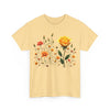 Wildflowers and a Yellow Rose, Graphic T-Shirts for Women, Floral Shirt, Womens Short Sleeve, Ladies Graphic Tees #5010TTS