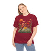 Wildflowers and Orange Roses, Graphic T-Shirts for Women, Floral Shirt, Womens Short Sleeve, Ladies Graphic Tees #5045TTS