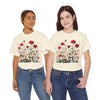 Wildflowers and Red Roses, Graphic T-Shirts for Women, Floral Shirt, Womens Short Sleeve, Ladies Graphic Tees #5035TTS