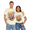 Wildflowers and Pink & Yellow Roses, Graphic T-Shirts for Women, Floral Shirt, Womens Short Sleeve, Ladies Graphic Tees #5145TTS