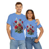 Wildflowers and Red Roses, Graphic T-Shirts for Women, Floral Shirt, Womens Short Sleeve, Ladies Graphic Tees #5130TTS