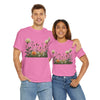 Wildflowers and White Roses, Graphic T-Shirts for Women, Floral Shirt, Womens Short Sleeve, Ladies Graphic Tees #5039TTS