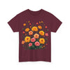 Wildflowers and Pink & Yellow Roses, Graphic T-Shirts for Women, Floral Shirt, Womens Short Sleeve, Ladies Graphic Tees #5140TTS