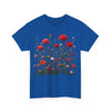 Wildflowers and Red Roses, Graphic T-Shirts for Women, Floral Shirt, Womens Short Sleeve, Ladies Graphic Tees #5035TTS